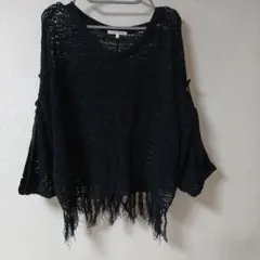 K STAZIONE ニット 半袖 ブラック L