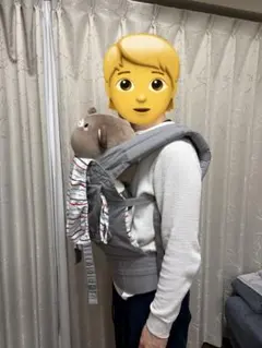 抱っこひも ライトグレー ストライプ コットン混 ベビーキャリアのサムネイル