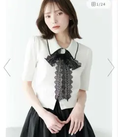 AmenochiHare美品⭐︎ クロシェスカラップニットプルオーバー アメノチハレ Ame no chi Hareクロシェスカラップニットプルオーバー