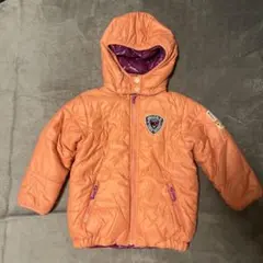 美品ミキハウス double.B フード付きダウンコート サーモンピンク