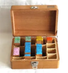 昭和レトロ　勘定科目印セット　ゴム印　木箱入り