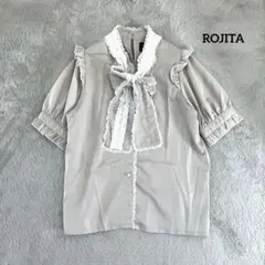 ロジータ ロゴテープボウタイブラウス F ベージュ 新品 地雷系 定価¥8250のサムネイル