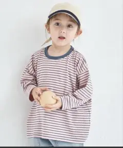 ペアマノン　綿100%ユニセックス タグ付き カラーボーダー長袖Tシャツ