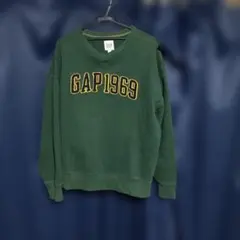 人気Lサイズ GAP ギャップ 1969 ロゴスエット ダークグリーン