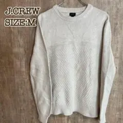 ジェイクルー J.CREW コットンニット グレージュ リブ編み M