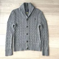 クラシックケーブルショールカーディガン ラルフローレン グレー 150