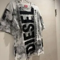 DIESEL オーバーサイズ Tシャツ ホワイト/ブラック