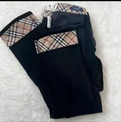 バーバリーロンドン　130パンツ　コーデュロイ　折り返し柄チェック