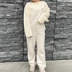 NICECLAUP サロペット　オーバーオール　ホワイト　パンツ