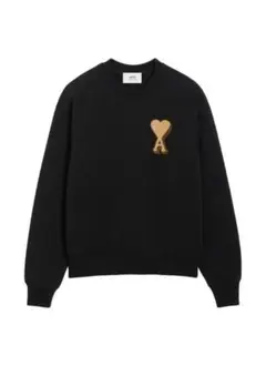 【試着のみ】25AW AMI PARIS スウェット 黒 XS ゴールドロゴ刺繍
