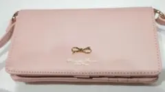 サマンサタバサプチチョイス リボンスマホショルダー ピンクベージュ