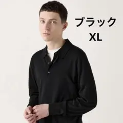 【超美品】ユニクロ　ニットポロ　メリノウール　XL
