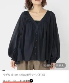 試着のみstudio CLIP　Vネックギャザーボリュームブラウスのサムネイル