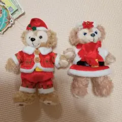 ぬいば・ぬいぐるみバッジ★ダッフィー ・シェリーメイ★クリスマス