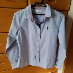 U.S. POLO ASSN. 長袖シャツ M ライトブルー