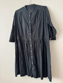 niko and... 黒 シャツワンピース 七分袖 ロング