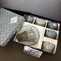 【未使用】有田焼 波佐見焼 古染模様 コーヒー＆お茶 スプーン付セットのサムネイル