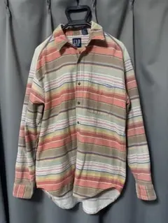 【希少】90'S OLD GAP 紺タグ　ネイティブボーダー柄 ネルシャツ