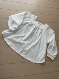 Samansa mos2 ホワイト 五分袖 シャツ