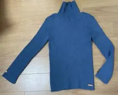 dolcina リブ編み タートルネック セーター 青　ニット　キッズ　130