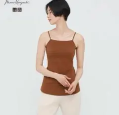美品 UNIQLO ユニクロ エアリズムコットンブラキャミソール ブラウン　M