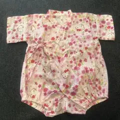 ハローキティ 甚平ロンパース　80cm ピンク