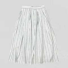 サマンサモスモス♡ストライプひざ丈フレアスカート　インナーあり　S相当
