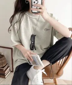 クラシカルエルフ　袖口くるりん。ワンポイント刺繍ハーフスリーブ裏毛Tシャツのサムネイル