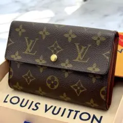 美品✨️ルイヴィトン　モノグラム　ポルトトレゾール　エテュイパピエ　三つ折り財布