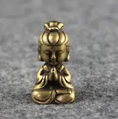 【ミニ 観音仏像 女性 仏像 置物 真鍮製】仏様 大仏様 お守り 魔除け 厄除け
