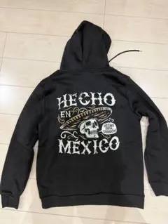 バックプリント プルオーバーパーカー ブラック