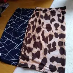 SHEIN ヒョウ柄 幾何学模様 タイトスカート２枚セットのサムネイル