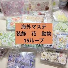 T*t様 【15ループ】海外マステ まとめ売り PETテープ 装飾ステッカー 詰