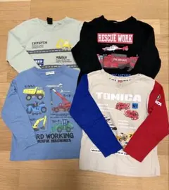 はたらく車 ロンT 4枚セット 110cm 男の子