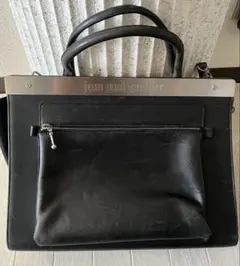 【入手困難】 ジャンポールゴルチェ メタルプレートレザートートバッグ2way 黒