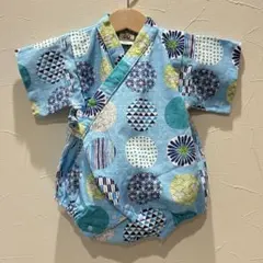 ベビー甚平ロンパース　水色　80サイズ