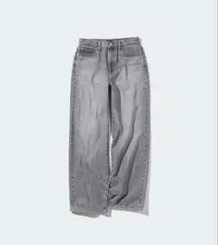UNIQLO ワイドストレートジーンズ 24 グレー