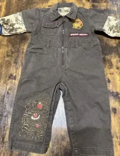 アメカジ つなぎ 作業着 ジーンズ オーバーオール カバーオール 刺繍