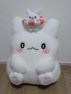 サンリオ　はなまるおばけ　超BIGぬいぐるみ　ぷかぷかうきわ　赤