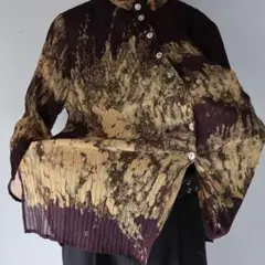90s Purple pleated bleached shirt