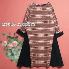 ローラアシュレイ LAURA ASHLEY 切り替えワンピース 七分袖