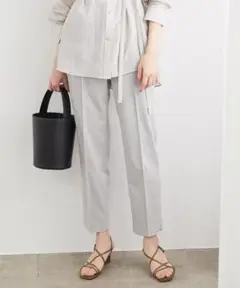 ROPE　ロペ　パンツ【洗える】センタープレスピンタックシガレットパンツ　M