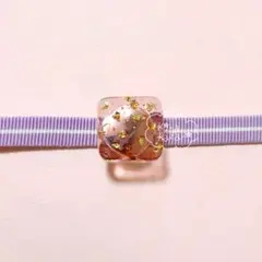 クリア キラキラ ピンク 帯留め 透明 金 ゴールド 桜 さくら 着物 浴衣 夏