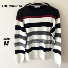 THE SHOP TK ボーダー　クルーネック　ニット　セーター　メンズ　M