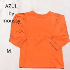 AZUL by moussy 퍼프 슬리브 탑스 5 분 소매 오렌지 봄 여름