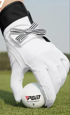 PGM ゴルフグローブ レディース ホワイト/ブラック（18cm）