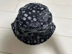ペイズリー柄 ブラック バケットハット