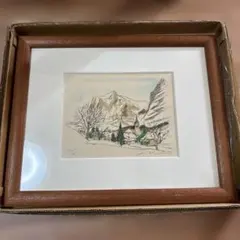 風景画 水彩画 金色フレーム - メルカリ