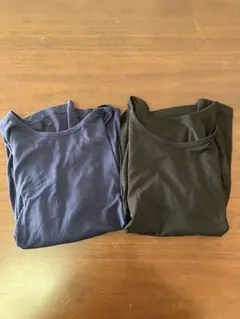 HEATTECH 長袖Tシャツ 130 ネイビー ブラック　2点セット
