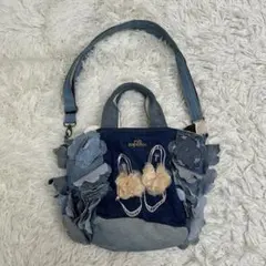 mis zapatos ミスサパトス デニム 立体フラワー 2WAYトートバッグのサムネイル